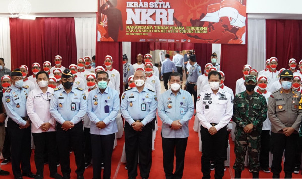 34 Napi Teroris Lapas Gunung Sindur Berikrar Setia ke NKRI