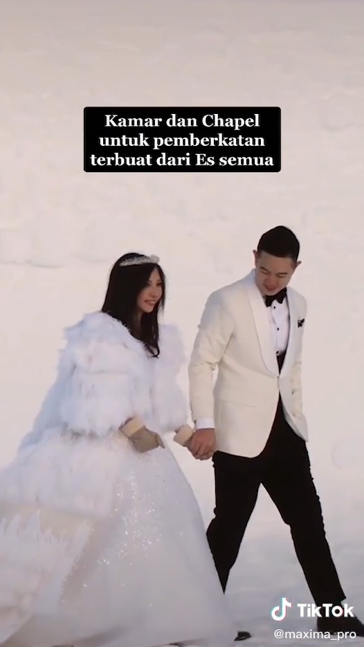 Viral! Pengantin Asal Indonesia Menikah di Kutub Utara, Pakai Kereta Rusa