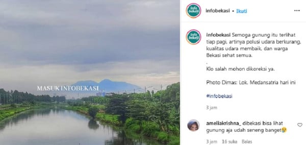Heboh Warga Bekasi Bisa Lihat Gunung, Warganet: Ini Bukan di Puncak Gengs