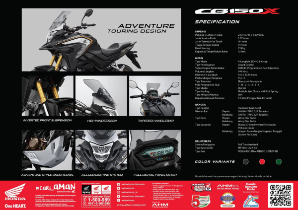 Honda CB150X Meluncur di Indonesia Harga Mulai Rp32 Juta