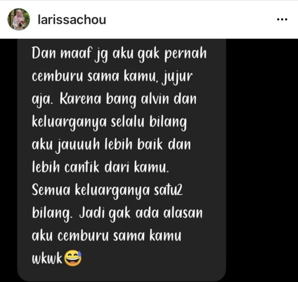 Henny Rahman Sebut Dirinya Lebih Cantik, Larissa Chou: Bodo Amat