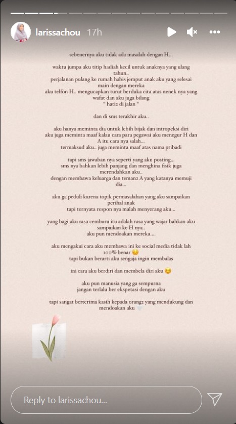 Larissa Chou Ungkap Kronologi Awal Perseteruannya dengan Henny Rahman
