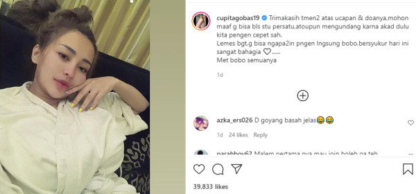 Cupi Cupita Curhat Malam Pertama, Ngaku Lemas Banget