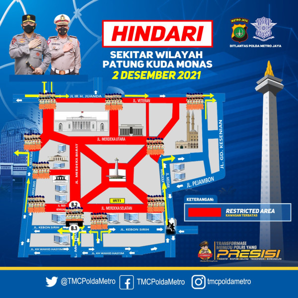 Aksi Reuni 212, Jalan Kawasan Istana Merdeka Ditutup Jam 12 Malam