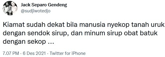 Nyekop Tanah Uruk dengan Sendok, Sujiwo Tejo: Kiamat Sudah Dekat