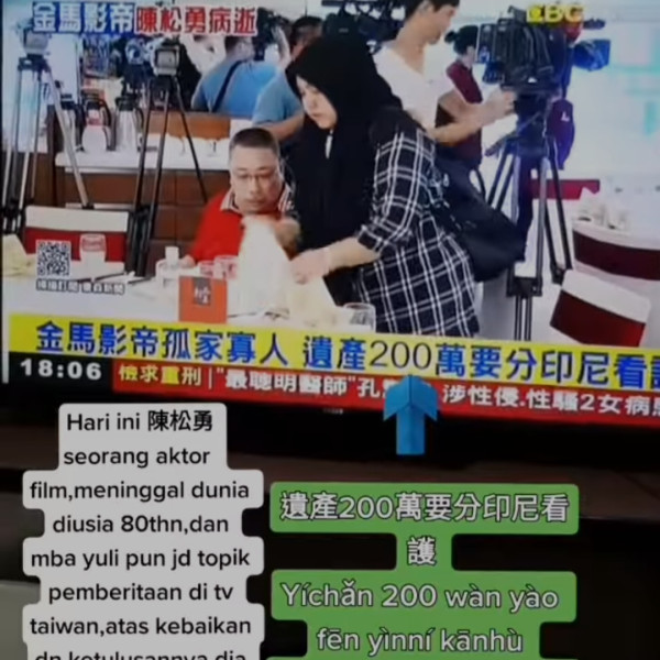Viral! TKW Indonesia Dapat Warisan Rp1 Miliar dari Aktor Taiwan