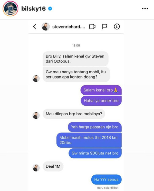 Billy Syahputra Kaget Jual Mobil Rp900 Juta Malah Laku Rp1 Miliar