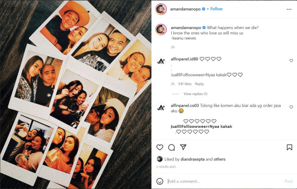 Amanda Manopo Singgung soal Kematian di Instagram, Kenapa?