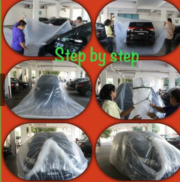 Unik, Warga Malaysia Bungkus Mobil dengan Plastik Agar Tak Terendam Banjir