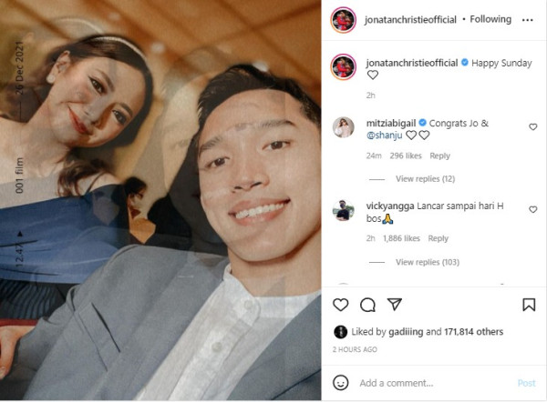 Buktikan Ketulusan Cinta, Jonatan Christie dan Shania Junianatha Bertunangan