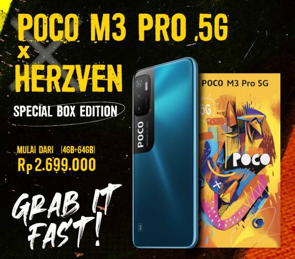POCO M3 Pro 5G X Herzven Tampil dengan Desain Visual Unik