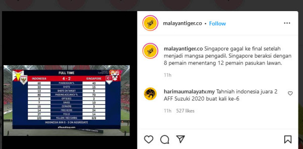 Media Malaysia Lecehkan Kemenangan Indonesia, Sebut Singapura Gagal ke Final Akibat Korban Wasit