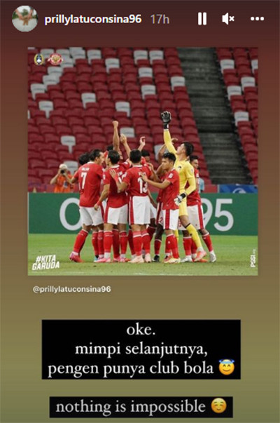 Terbawa Euforia Piala AFF 2020, Prilly Latuconsina Ingin Punya Klub Sepakbola