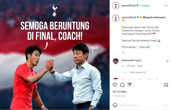 Final Piala AFF 2020 Indonesia vs Thailand, Tottenham Hotspur: Saatnya Garuda Terbang Tinggi!