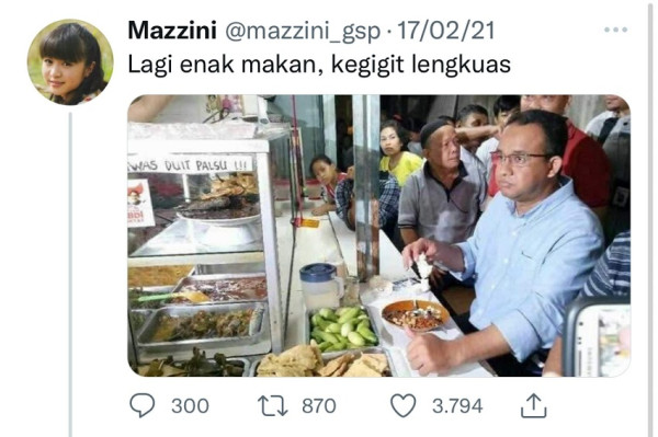 Momen Anies Kembali Makan Siang di Warteg: Tanpa Lengkuas!