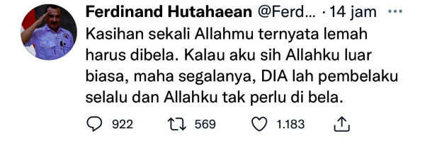 BMI Sulsel Laporkan Ferdinand Hutahaean ke Polisi