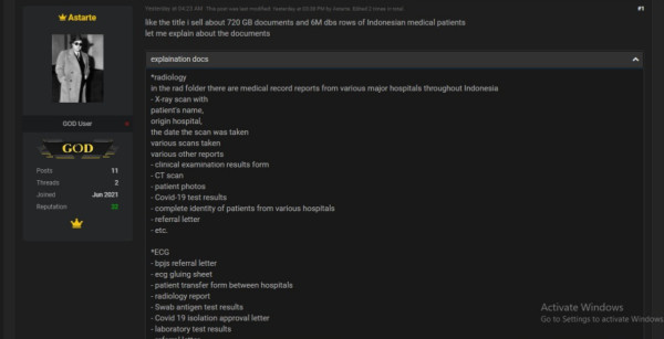 Terjadi Lagi! 6 Juta Data Pasien Milik Kemenkes Diduga Bocor dan Dijual di Forum Hacker
