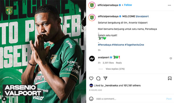 Persebaya Resmikan Transfer Penyerang Belanda Arsenio Valpoort