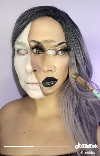 Viral! Makeup Artist Buat Ilusi Optik pada Riasannya, Sulit Bedakan Wajah yang Asli