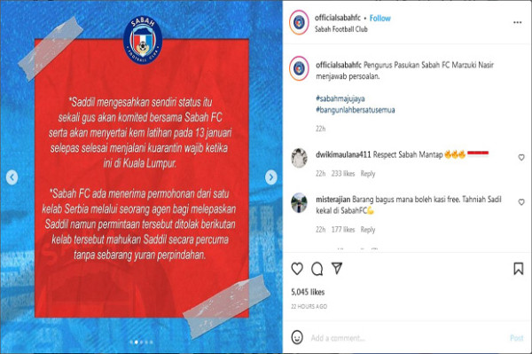 Saddil Ramdani Dilirik Klub Serbia tapi Ditolak Sabah FC, Ternyata Ini Penyebabnya