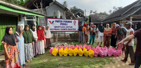 Partai Perindo Salurkan Bantuan untuk Korban Gempa Banten