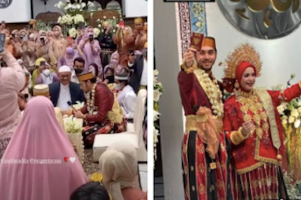 Pakai Busana Pengantin Adat Bugis, Achmad Megantara Resmi Menikah dengan Asri Faradila