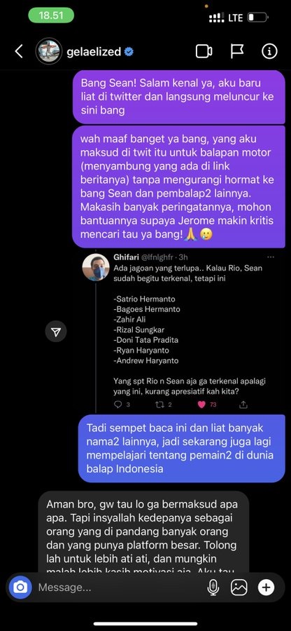 Sean Gelael Minta Jerome Polin Bijak Gunakan Medsos Imbas Remehkan Pembalap Indonesia