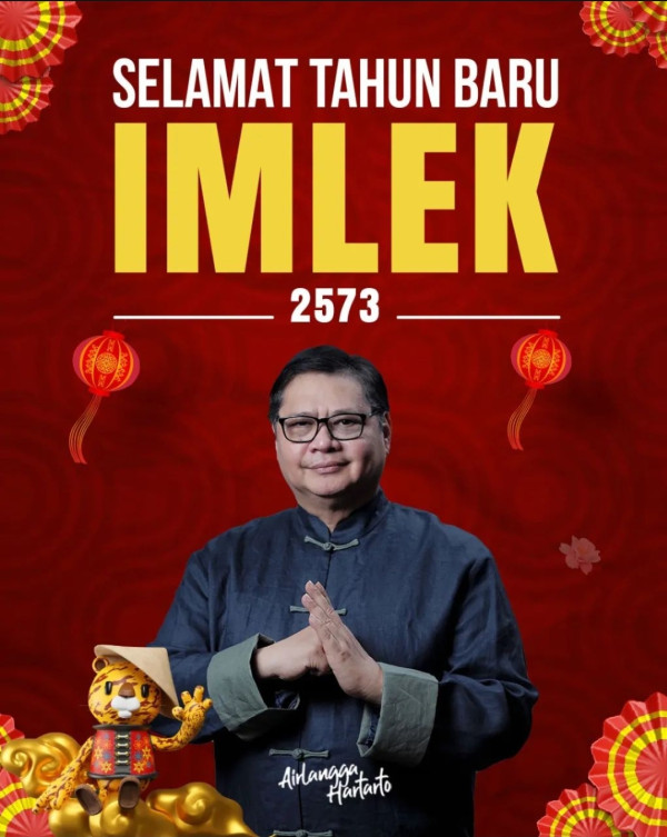 Selamat Imlek, Ini Harapan Menko Airlangga di Tahun Macan Air