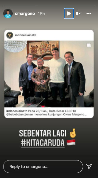 Cyrus Margono, Kiper Panathinaikos Beri Sinyal Gabung Timnas Indonesia