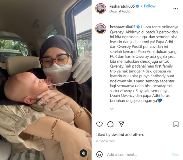 Anak Kesha Ratuliu dan Suami Positif Covid-19, Begini Kondisinya