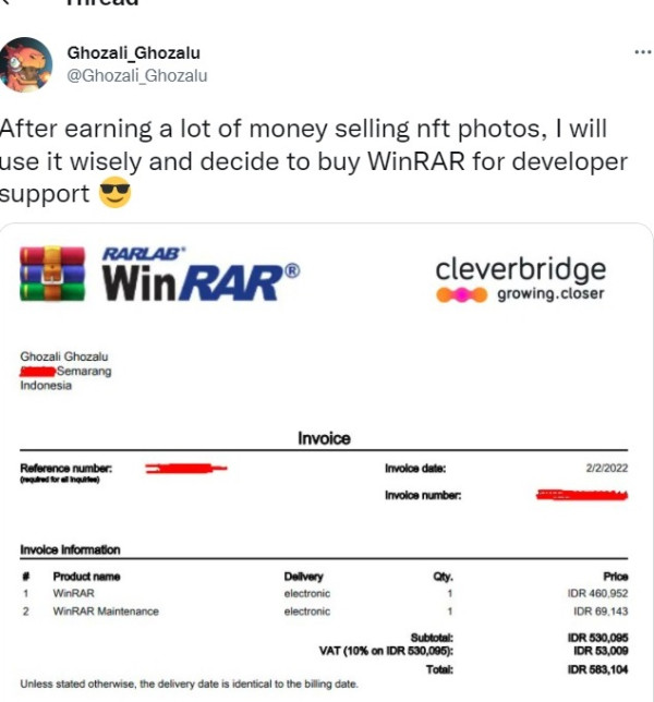 Banyak Duit, Ghozali Everyday Beli Aplikasi Gratisan WinRAR