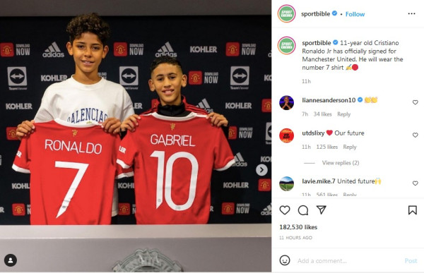 Penampakan Cristiano Ronaldo Junior Gabung Manchester United