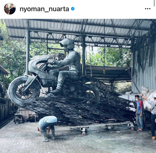 Ini Penampakan Patung Jokowi Naik Motor yang Akan Mejeng di Sirkuit Mandalika