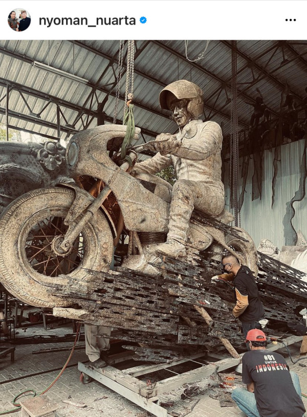 Ini Penampakan Patung Jokowi Naik Motor yang Akan Mejeng di Sirkuit Mandalika