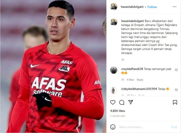 PSSI Gigit Jari, Tijjani Reijnders Tolak Bela Timnas Indonesia