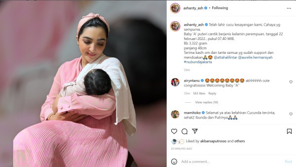 Ini Potret Baby A, Anak Aurel Hermansyah dan Atta Halilintar