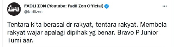 Dukung Brigjen TNI Junior Tumilaar, Fadli Zon: Wajar Tentara Membela Rakyat