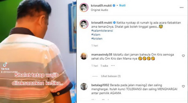 Hidup Beda Agama, Krisna Mukti Sholat saat sang Ibu Kebaktian