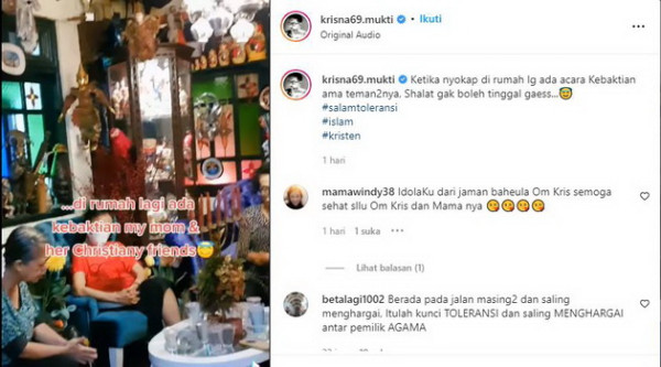 Hidup Beda Agama, Krisna Mukti Sholat saat sang Ibu Kebaktian