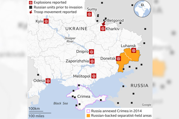 Peta Serangan Rusia ke Ukraina