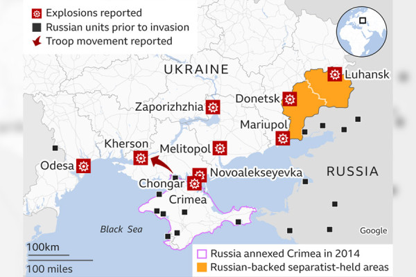 Peta Serangan Rusia ke Ukraina