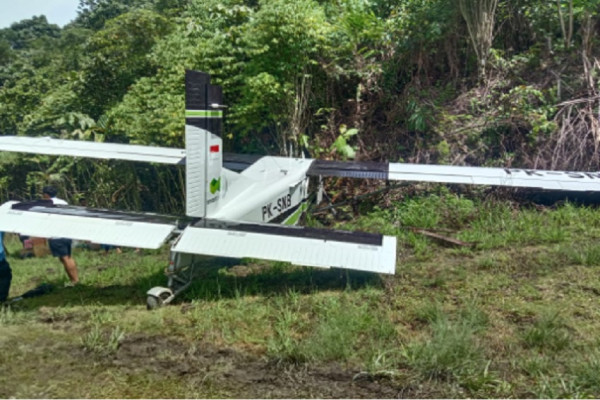 Penampakan Pesawat Pilatus Usai Kecelakaan di Paniai Papua