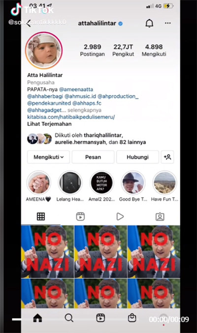 Instagram Atta Halilintar Diretas, Fotonya Berganti Potret Presiden Ukraina