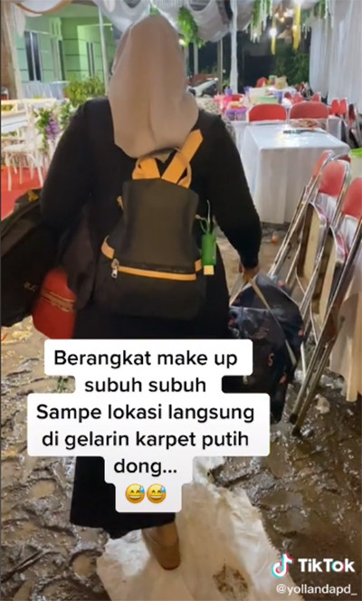 Kais Rezeki Lewati Jalan Becek demi Bisa Rias Pengantin, MUA Ini Disambut Karpet Putih