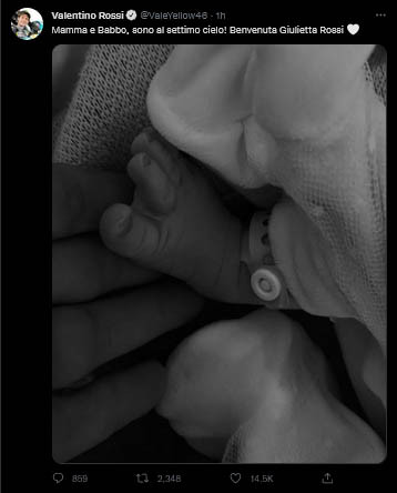 Selamat Valentino Rossi Jadi Ayah, Selamat Datang Giulietta Rossi!