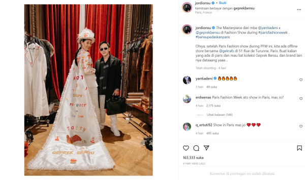 Geprek Bensu Dikritik Klaim Tampil di Paris Fashion Week, Ruben: Lo Lakukan Apa untuk Negara?