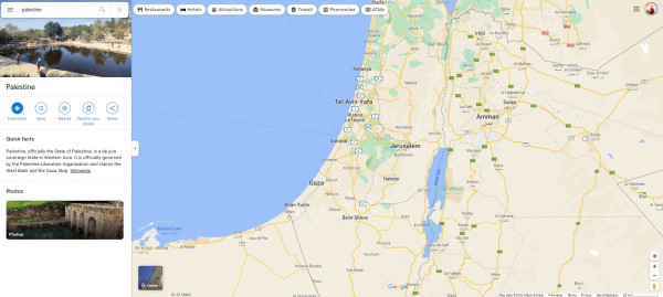 Palestina Tidak Ada di Google dan Apple Maps, Justru Diakui di Yandex