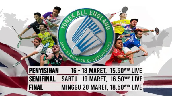 LIVE di iNews, Saksikan Aksi Terbaik Atlet-atlet Bulu Tangkis Indonesia di All England 2022 Mulai Besok