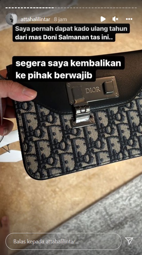 Atta Halilintar Pernah Dapat Tas Dior dari Doni Salmanan, Janji Segera Kembalikan