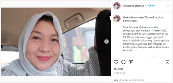 Sempat Dikabarkan Diculik, Dina Mariana Sudah Ditemukan di Suatu Tempat